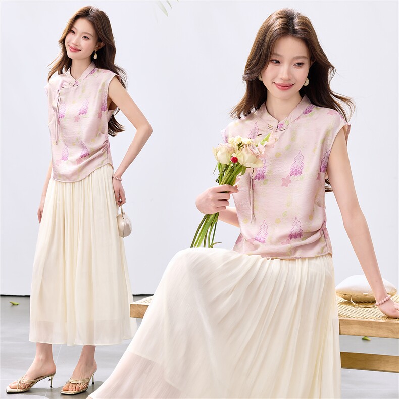 现货新品2026夏装中古风舒适亲肤两件套夏季女，女装套装/套裙，木子恋