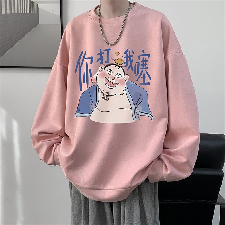 麂皮绒卫衣男大码重磅长袖t恤男JW81437-P35加绒款P45,男装T恤,电商A040