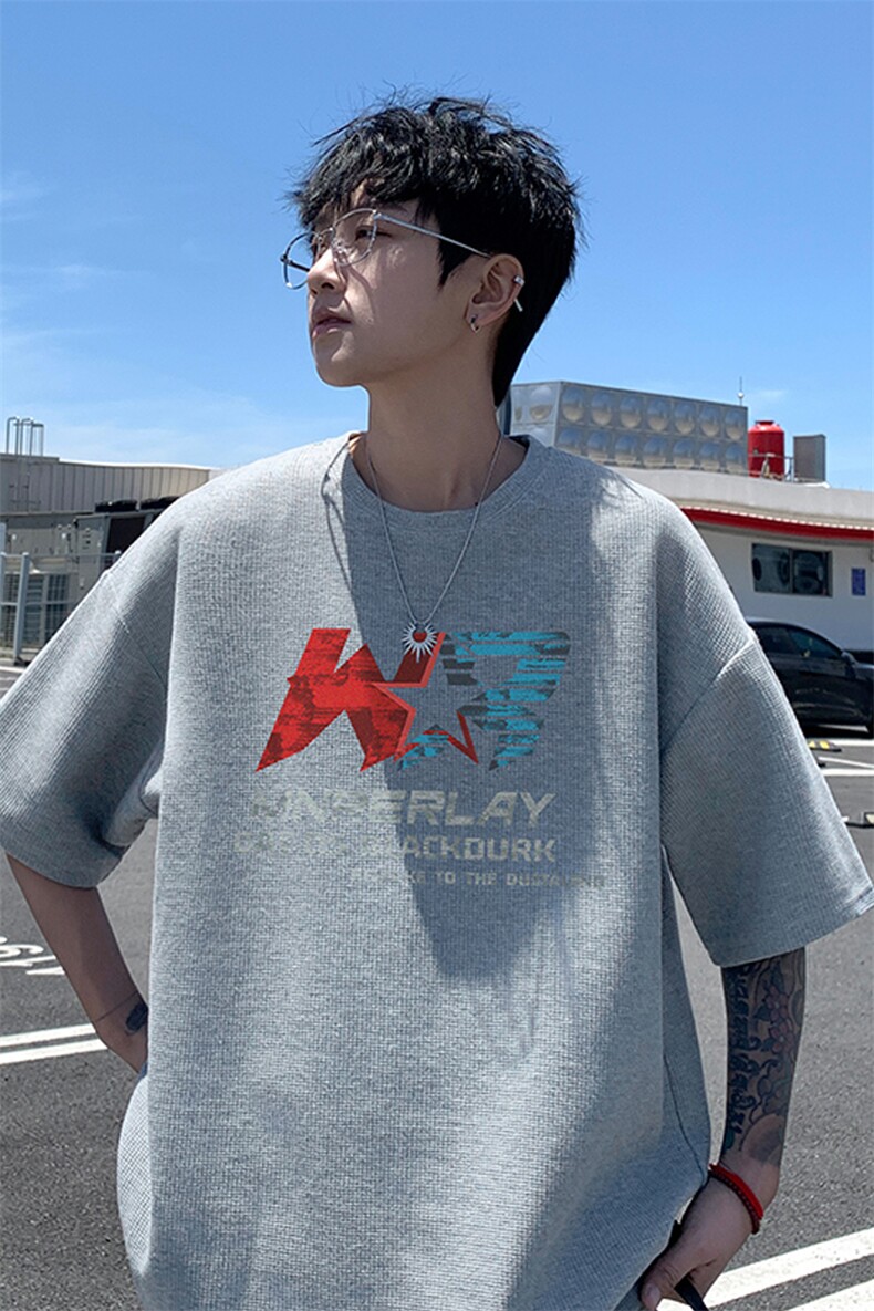 量大优！供视频！港风华夫格短袖T恤半袖男HT227-特P18,男装T恤,电商B367