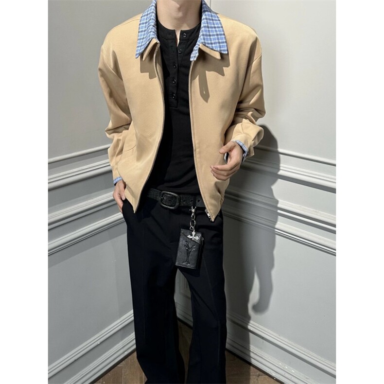706-1-JK9098-P55特P现货秋季男士假两件哈灵顿飞行夹克外套,男装夹克,星座706-1