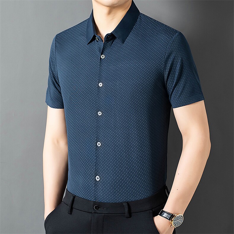 男式2023年夏季新款百搭T恤男短袖商务休闲体恤男装，男装衬衫，电商B360