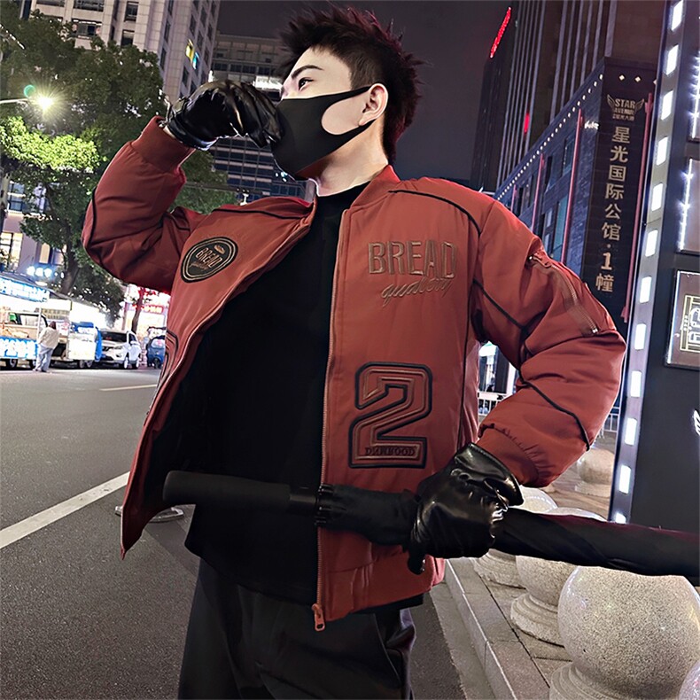 B39/P118控158冬季设计感男士加厚贴标刺绣棉衣棒球领棉衣袄子男1,男装棉衣,星座305B