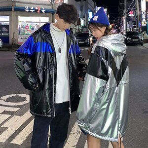 709-MY06-P115 2020冬款 冬季宽松保暖羊羔毛棉服百搭亮光皮外套图片