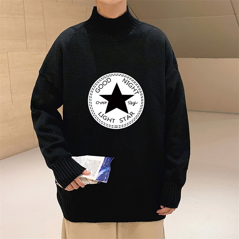 M18008-P45加绒款-P65半高领毛衣男士大码针织衫男毛线衣男,男装针织衫/毛衣,电商A040