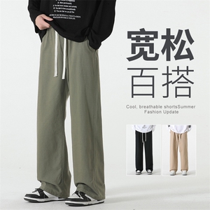 特P38-无差价新款潮流气质青春时尚潮牌薄款男宽松阔腿休闲裤3301图片