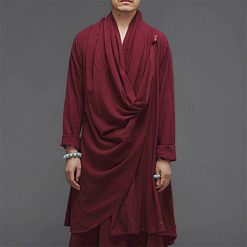 套装风男装复古棉麻禅修居士道服男汉服宽松民族风Q9220-P190,男装民族服装,星座1105-3