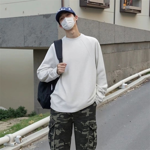 抖音得物品质26春装美式高街曼巴棉螺纹拼接卫衣圆领长袖T恤YT164图片