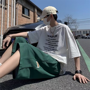 美式短裤男2024新款运动休闲垂感裤子 D114 P30图片