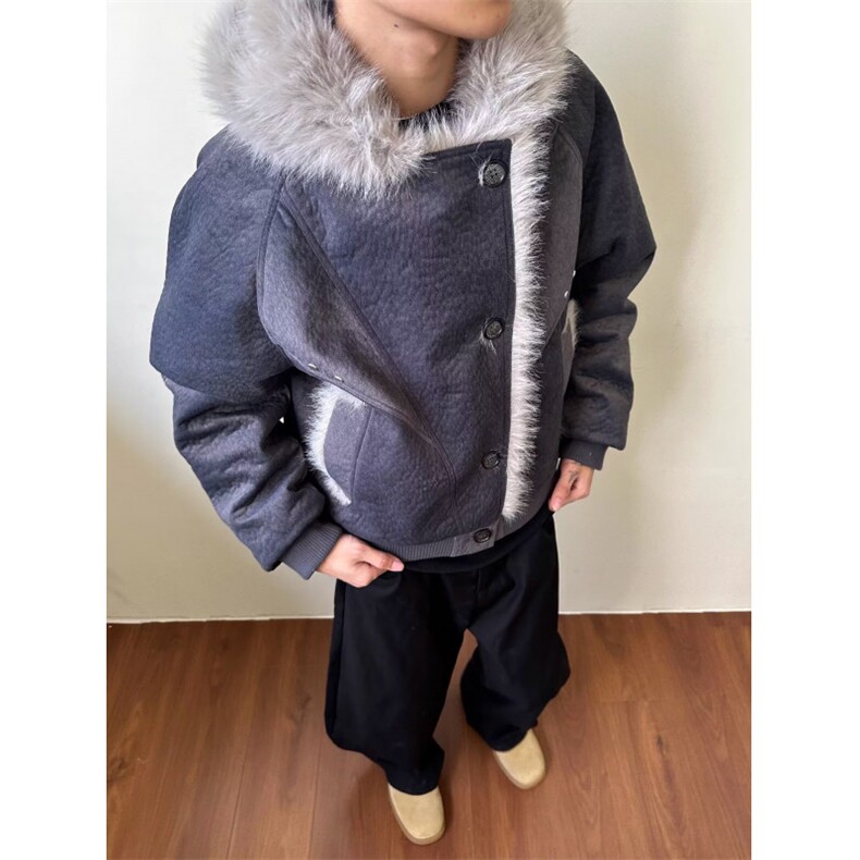 羊羔绒毛棉袄男士冬季2025新款加厚加绒连帽棉衣冬装情侣棉服外套,男装棉衣,星座506A