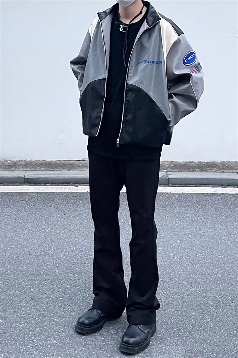 纯黑色高弹修身直筒大码微喇毛边牛仔裤男K860-K866-P50,男装牛仔裤,星座205