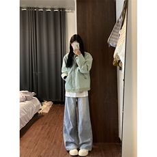 【有货】薄荷绿拼色工装外套男春秋款美式底特律夹克8152CC-特P68，男装夹克，星座1007（原301D）
