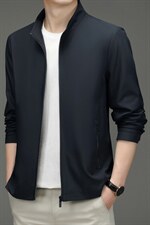 2023年新款夹克男秋季商务休闲中年男士上衣时尚百搭立领外套，男装夹克，电商B212（原钱塘6029）
