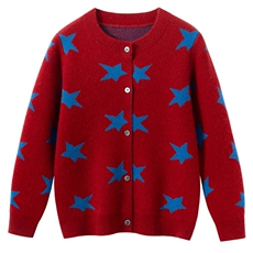 2025时尚百搭通勤简约休闲名族风开衫，童装儿童羊绒衫，奥赛羊绒童装