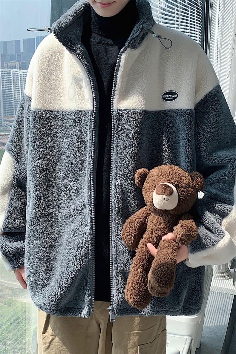 冬装学生加绒加厚棉衣港风潮羊羔绒休闲外套男女910-P105控价138,男装棉衣,电商A441-1