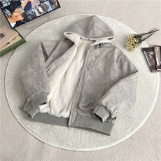 加绒加厚冬款男女连帽棉衣毛领座山雕铆钉扎染棉袄外套MY95P115，男装棉衣，星座1013-1