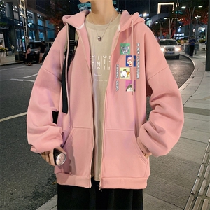 ！秋冬季开衫男士连帽卫衣男港风ins韩版潮流上衣男KS268-P45图片