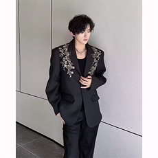 007]新款重工立体亮片绣花西装长袖宽质西服外套A079-XZ33-P72，男装西服套装，电商A079