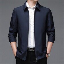 秋季新款中年男外套百搭爸爸装翻领夹克爸爸装上衣BJY08159-P120，男装夹克，电商B212（原钱塘6029）