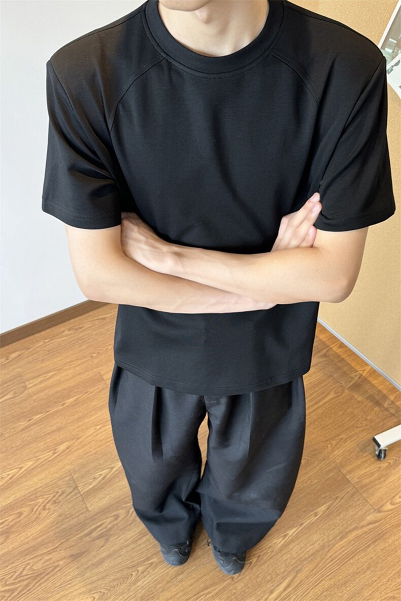 [网图]夏季新款拼接短袖T恤复古正肩圆领男X64121-TP14不,男装T恤,电商A102