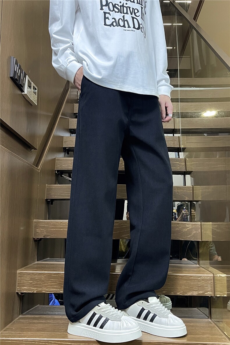 直筒裤子男青年秋季2025新款宽松阔腿长裤百搭休闲男裤潮M563-P35,男装休闲裤,星座509