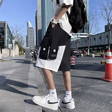 2022夏装新款港风青少年学生休闲工装短裤五分裤B221-DK19-P45，男装休闲裤，电商B221