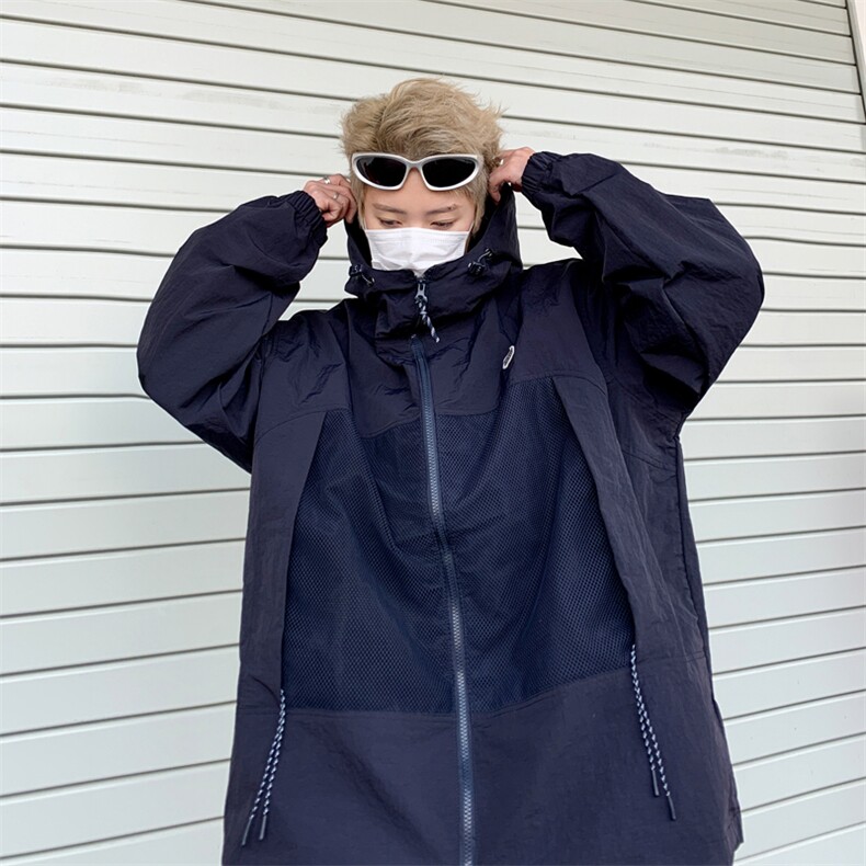 薄款冰丝褶皱防晒衣男夏季山系户外潮牌宽松连帽外套F0142-P46，男装防晒衣，星座308B-2