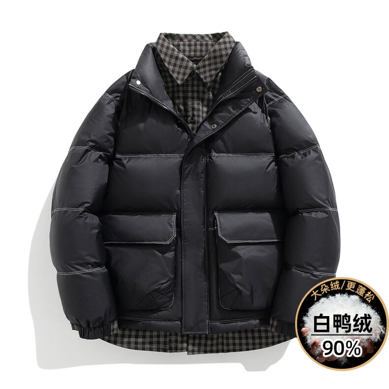 M-8XL冬季大码假两件90白鸭绒羽绒服Y2379-XZ109-P215-230控298,男装羽绒服,星座109