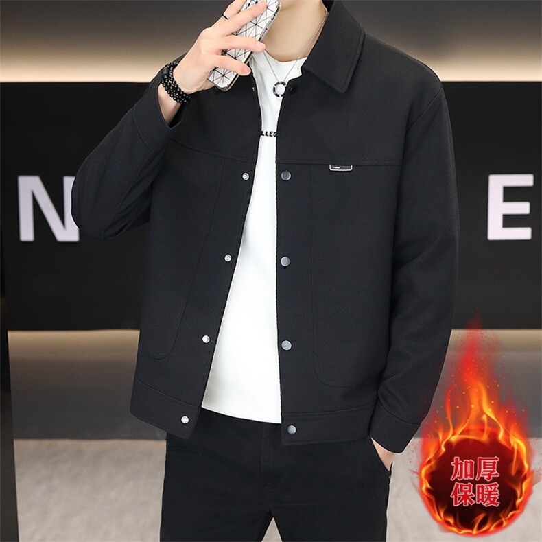 加棉加厚翻领夹克型男商务休闲青年外套男NM7955-P105图片