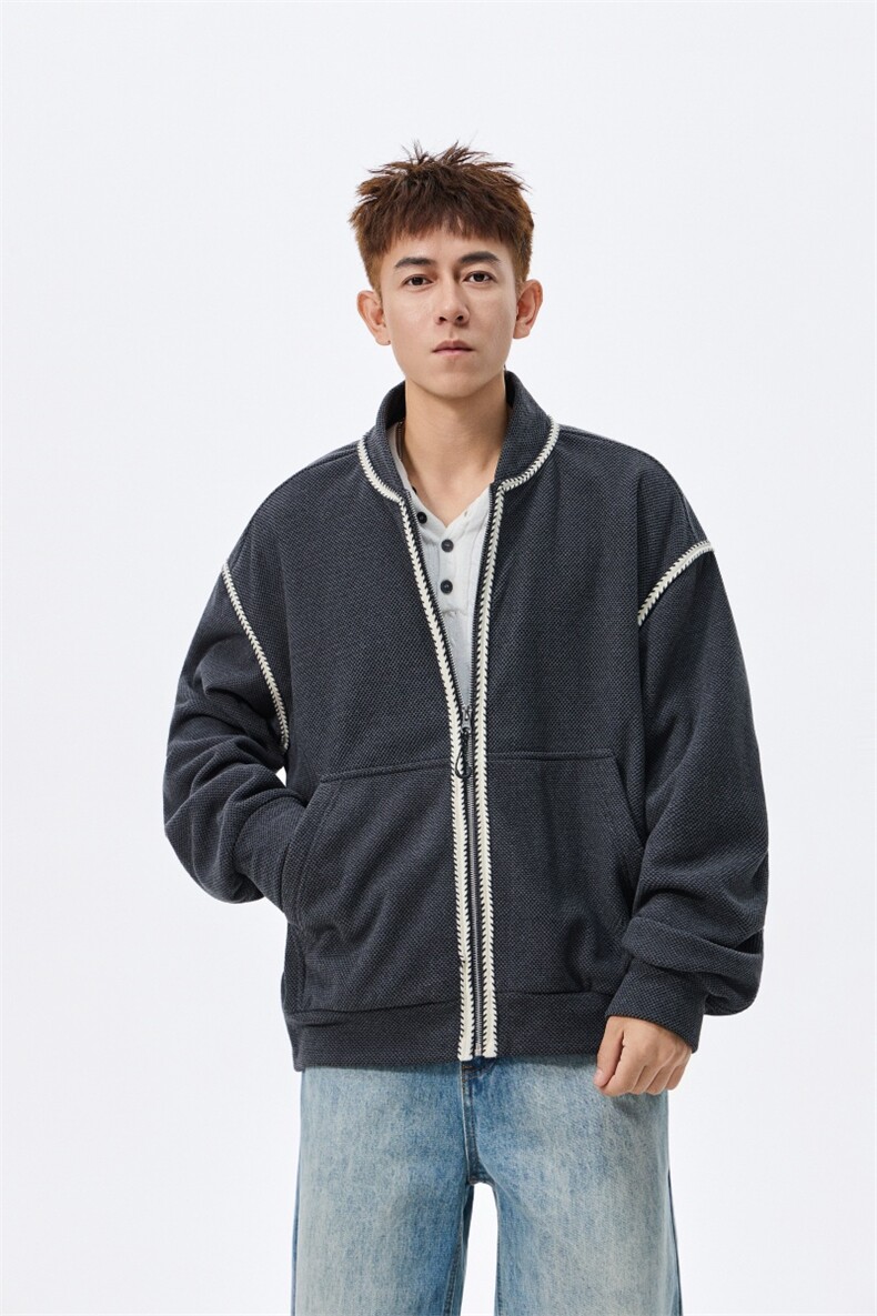 25新款港风时尚阳离子双色蜂巢个性宽松大码卫衣WY715-P6599,男装卫衣,电商B306