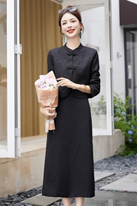 新中式裙女春秋2023新款高级感复古盘扣时尚洋气半身裙图片