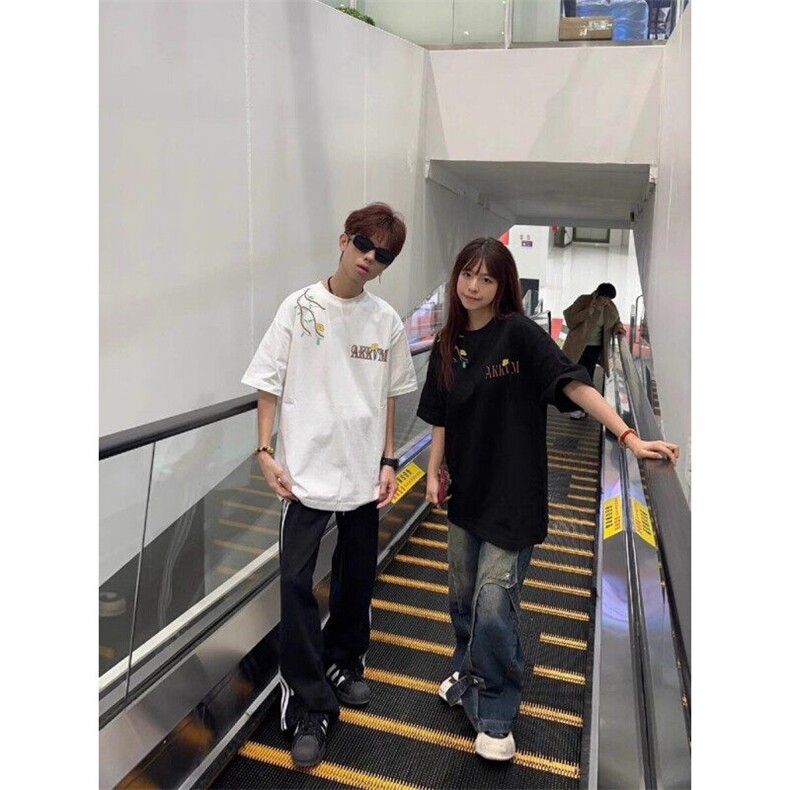 夏季新款港风美式刺绣设计感套头圆领短袖T恤男女ZX467-P33,男装T恤,星座313A(原308A-2)