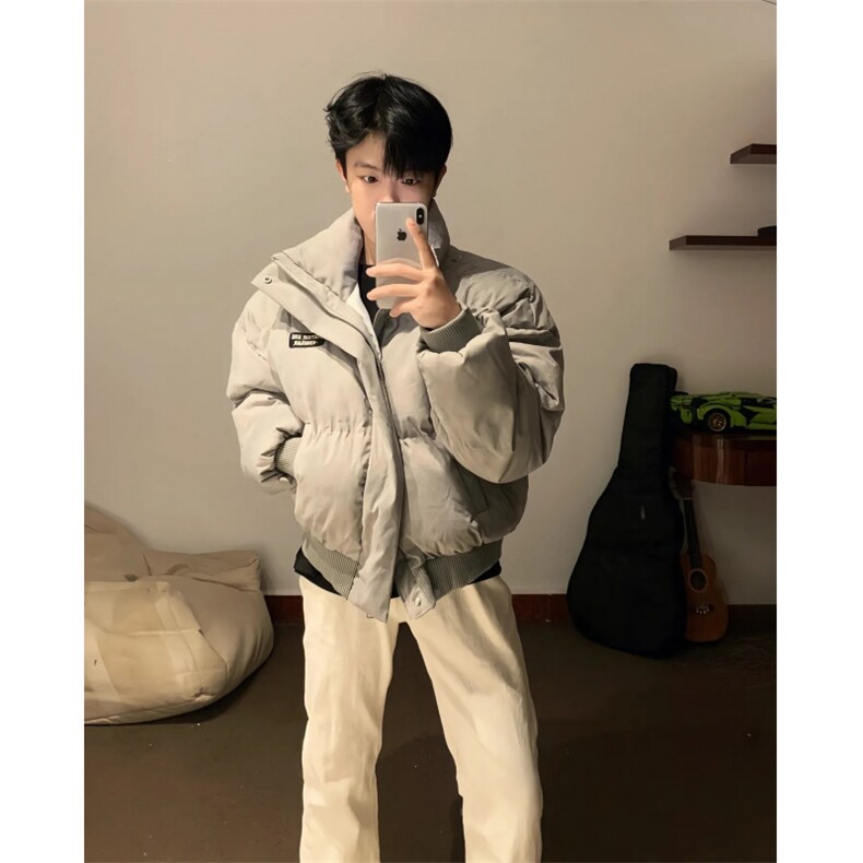 网图现货 扎染棉服美式短款面包服男冬季高街廓形棉衣外套 P108图片