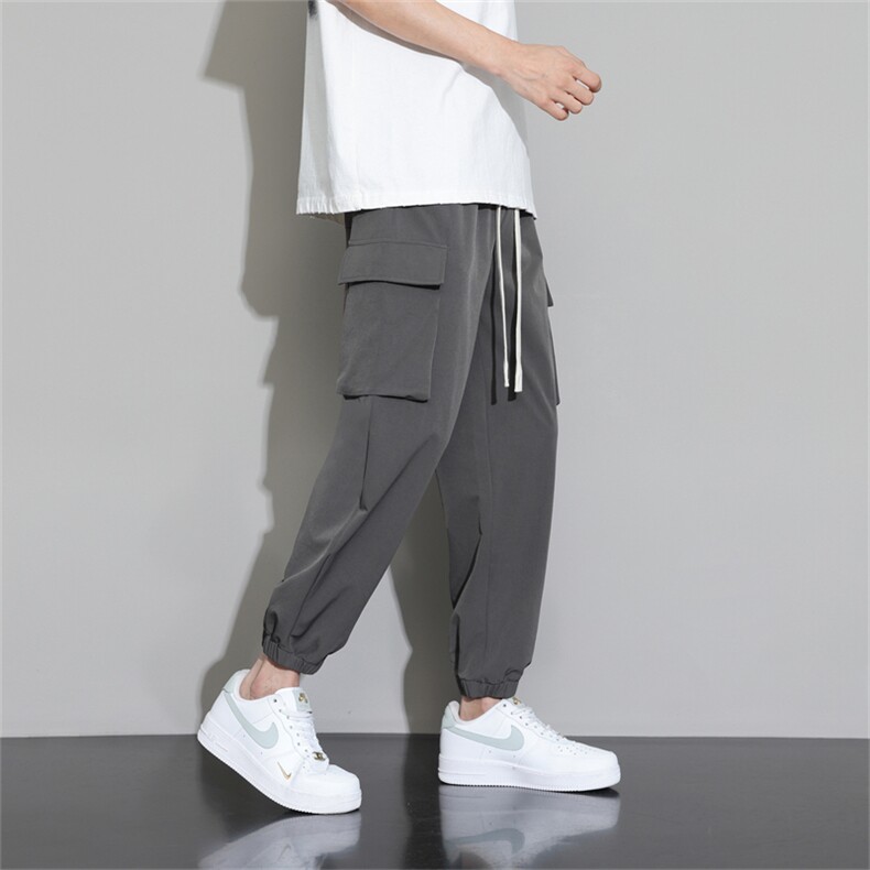 特批35K090束脚2024春季新款工装裤卫裤大码多口袋束脚休闲长裤,男装休闲裤,电商A436