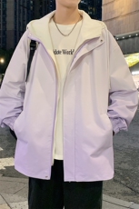 港风上衣渐变夹克宽松落肩拼色冲锋衣外套JK833P80，男装夹克，星座1204-3