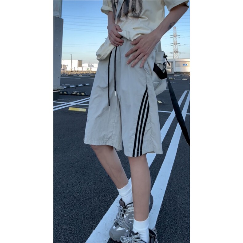 抖音品质夏季新款速干透气条纹宽松短裤B315-K24185-特p25控48,男装牛仔裤,电商B315