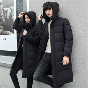 2023新款直播羽绒 派克服男女秋冬长款加厚外套 班服图片