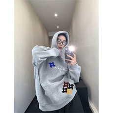 5644-P62新款刺绣设计感纯棉华棉复合连帽卫衣加绒，男装卫衣，星座617A-2