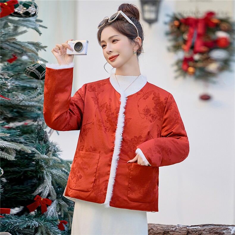现货！2025年冬季保暖中式马上有钱款网红淑女韩式双面双穿羽绒服,女装羽绒服,众宇琦