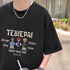 T789P26夏季新品港风高街美式短袖T恤宽松ins重磅纯棉体恤，男装T恤，星座304A