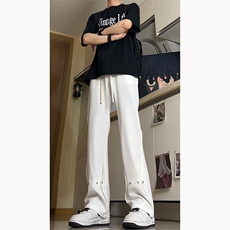 夏季冰丝西裤小众百搭微喇铆钉纽扣排扣冰丝裤子K2411-P50，男装西裤，电商A062
