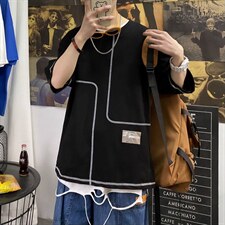 夏季短袖t恤男潮流港风时尚打底衫A210-A8308-P25 控38图片