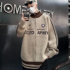 插肩立领毛衣外套男女秋冬宽松慵懒风羊毛针织拉链开衫MY326，男装针织衫/毛衣，星座1116A-1（原606A）