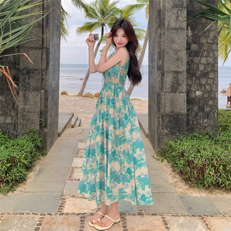 现货210-3253-P135-K198气质小碎花百搭无袖连衣裙,女装连衣裙,浙宝210（原浙宝191）