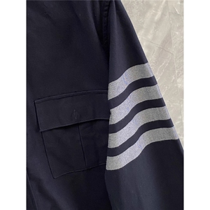 衬衣长袖黑色外套拉链袖标杠男女同款衬衣FCS06图片