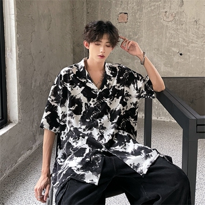 夏季短袖衬衫五分袖冰丝衬衣潮  A071-C100-P38图片