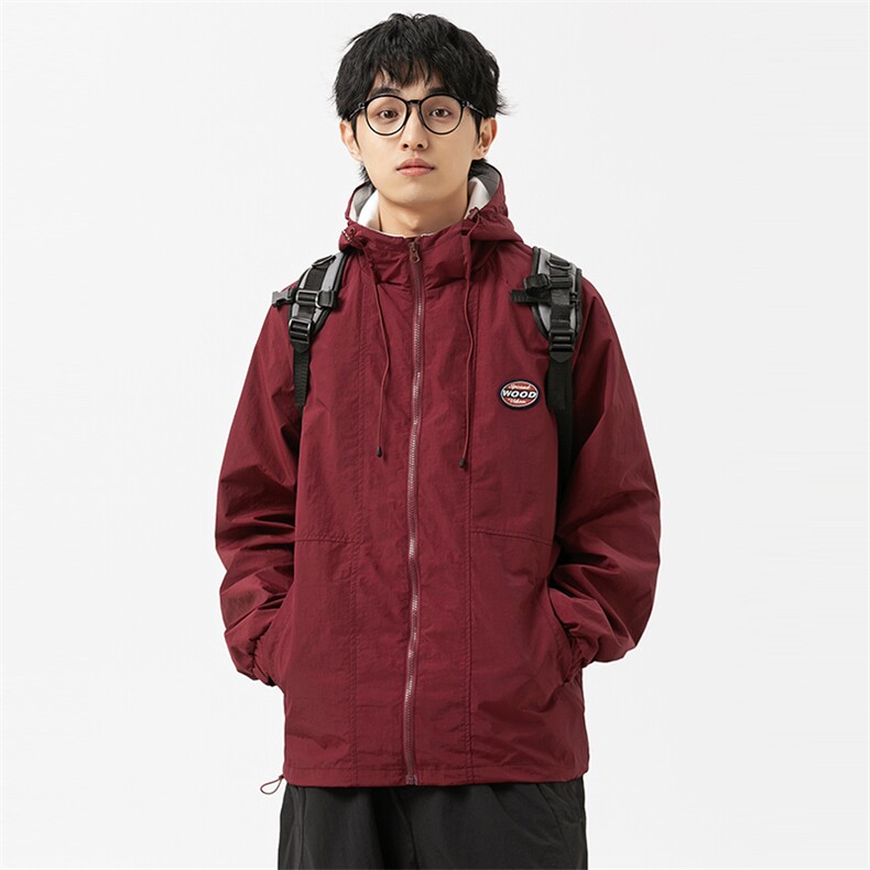 2026春季新款男装日系潮牌宽松连帽纯色外套休闲夹克JK570-F119,男装夹克,电商A101（原外27）