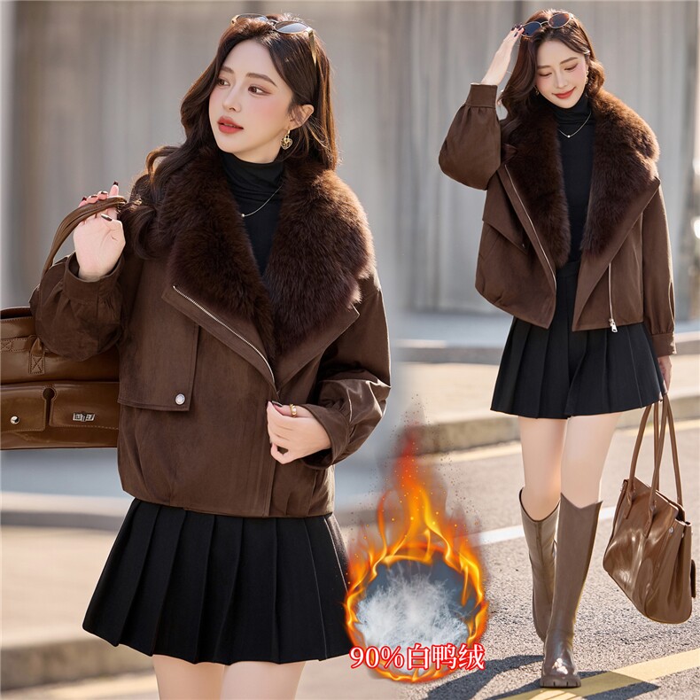 【bao款大货已出】2025冬装新款休闲韩版大狐狸毛羽绒服90绒,女装羽绒服,雅静靓衣