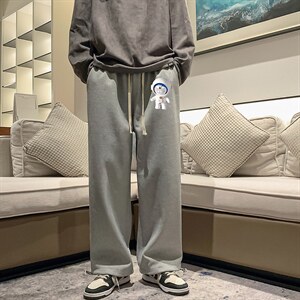 华夫格运动裤男大码抽绳休闲裤卫裤 HK78233-P35 加绒款P45图片