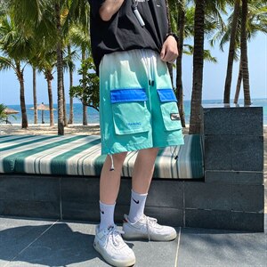 2021年夏季新款休闲裤男港风工装潮牌短裤中性风DS-C407-2029-P40图片