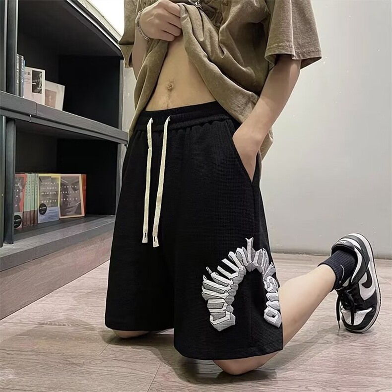 男新款青少年时尚休闲冰丝华夫格发泡短裤GDK11P26,男装牛仔裤,星座1116-2